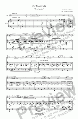 page one of Der Freischutz  For Flute & Piano