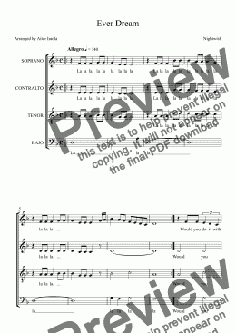 page one of Ever Dream - SATB