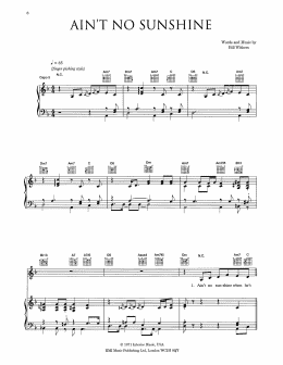 page one of Ain't No Sunshine (Piano, Vocal & Guitar Chords (Right-Hand Melody))