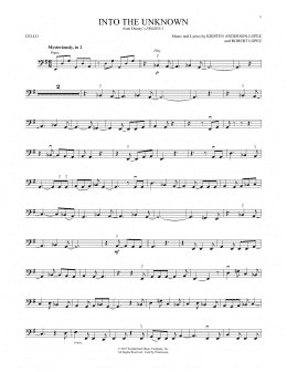 page one of Into The Unknown (from Disney's Frozen 2) (Cello Solo)