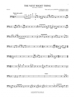 page one of The Next Right Thing (from Disney's Frozen 2) (Cello Solo)