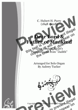 page one of Organ: Dear Lord And Father Of Mankind (Aria: Long Since in Egypt's Pleasant Land from 'Judith') - C. Hubert H. Parry