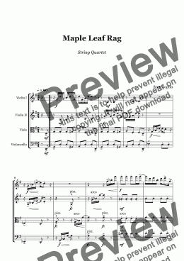 page one of Joplin - Maple Leaf Rag - string quartet