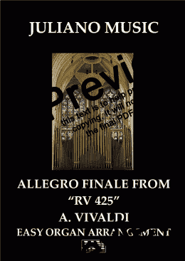 page one of ALLEGRO FINALE FROM "RV 425" (EASY ORGAN) - A. VIVALDI