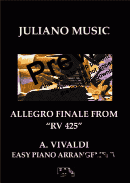 page one of ALLEGRO FINALE FROM "RV 425" (EASY PIANO) - A. VIVALDI