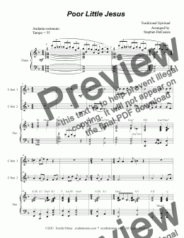 page one of Poor Little Jesus (Duet for C-Instruments)