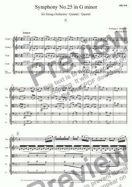 page one of Symphony No.25 - 2. Andante