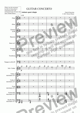 page one of Guitar Concerto 1st Movement