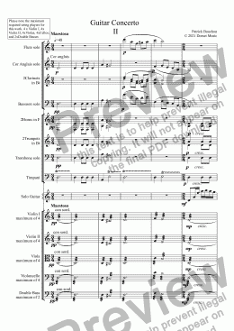 page one of Guitar Concerto  2nd Movement