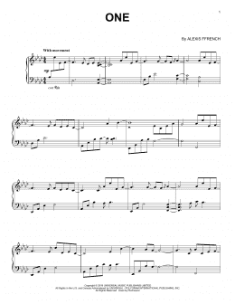 page one of One (Piano Solo)