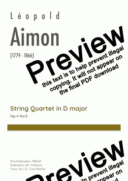 page one of Aimon - String Quartet in D major