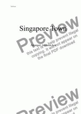 page one of Singapore Town