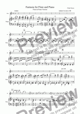 page one of Fantasia for Flute and Piano