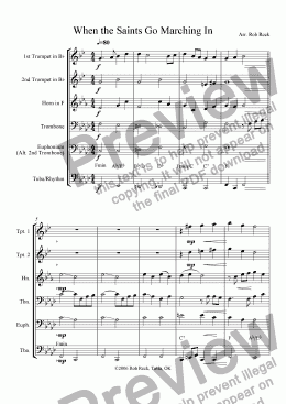 page one of When the Saints Go Marching In (Brass Sextet, Quintet, or Choir