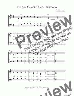 page one of God And Man At Table Are Sat Down - SATB