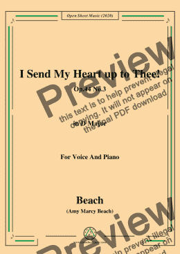 page one of Beach-I Send My Heart up to Thee!Op.44 No.3,in D Major,for Voice and Piano