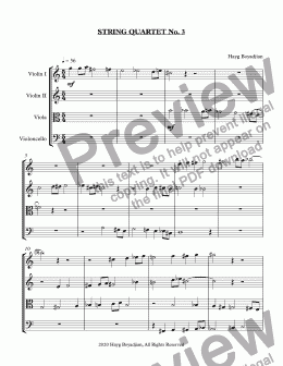 page one of STRING QUARTET No. 3