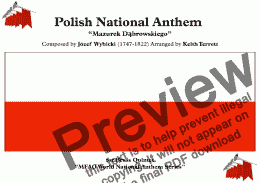 page one of Polish National Anthem for Brass Quintet (MFAO World National Anthem Series)