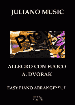 page one of ALLEGRO CON FUOCO (EASY PIANO - C VERSION) - A. DVORAK