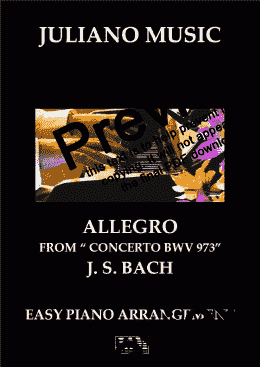 page one of ALLEGRO FROM "CONCERTO IN G MAJOR BWV 973 "(EASY PIANO) - J. S. BACH