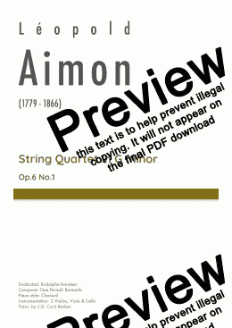 page one of Aimon - String Quartet in G minor