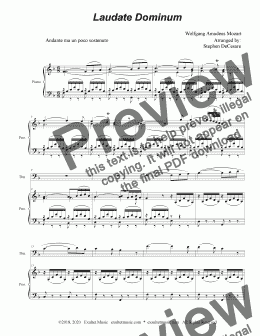 page one of Laudate Dominum (for Trombone Solo - Piano Accompaniment)