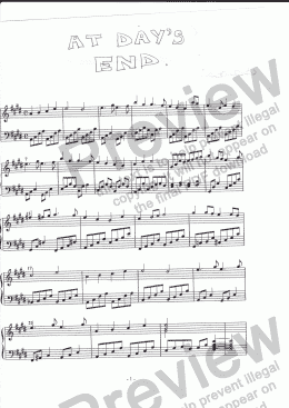 page one of At Day’s End ( piano )