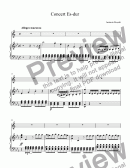 page one of Rosetti, Antonio - Concert Es-dur for Horn Eb C 43 - I.Allegro (E-flat major )C 43