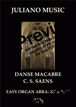 page one of THEME FROM DANSE MACABRE (EASY ORGAN VERSION) - C. S. SAENS