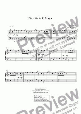 page one of Hook's  Gavotta in C Major