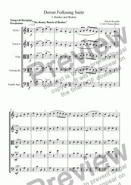 page one of Dorset Folksong Suite for Strings 3. Rushes and Bushes