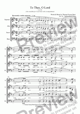 page one of To Thee, O Lord, (S.A.T.B. version)