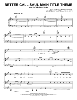 page one of Better Call Saul Main Title Theme (Piano, Vocal & Guitar Chords (Right-Hand Melody))