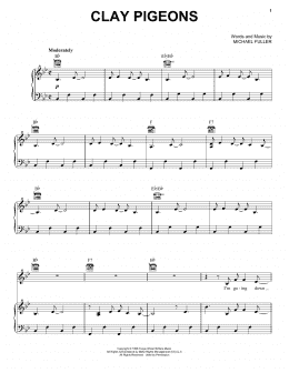 page one of Clay Pigeons (Piano, Vocal & Guitar Chords (Right-Hand Melody))