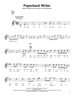 page one of Paperback Writer (Ukulele)