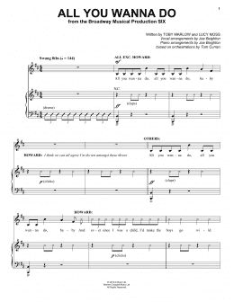 page one of All You Wanna Do (from Six: The Musical) (Piano & Vocal)