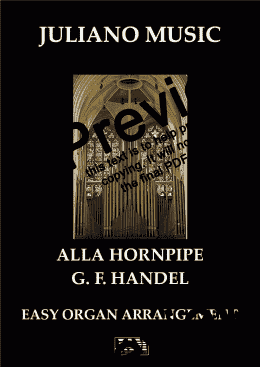 page one of ALLA HORNPIPE (EASY ORGAN - C VERSION) - G. F. HANDEL