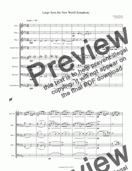 page one of Largo from the New World Symphony