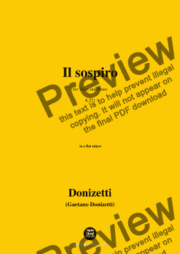 page one of Donizetti-Il sospiro,in e flat minor,for Voice and Piano