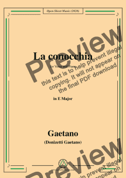 page one of Donizetti-La conocchia,in E Major,for Voice and Piano