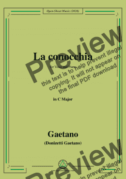 page one of Donizetti-La conocchia,in C Major,for Voice and Piano