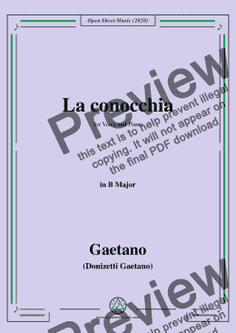 page one of Donizetti-La conocchia,in B Major,for Voice and Piano