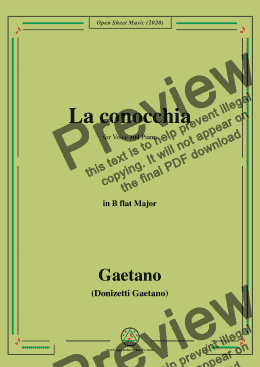 page one of Donizetti-La conocchia,in B flat Major,for Voice and Piano