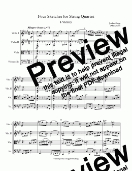 page one of Four Sketches for String Quartet - Score and parts