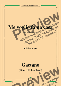 page one of Donizetti-Me voglio fa'na casa,in G flat Major,for Voice and Piano