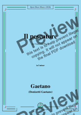 page one of Donizetti-Il pescatore,in f minor,for Voice and Piano