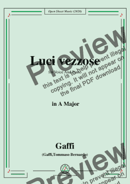 page one of Gaffi-Luci vezzose,in A Major,for Voice and Piano