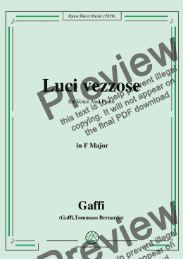 page one of Gaffi-Luci vezzose,in F Major,for Voice and Piano