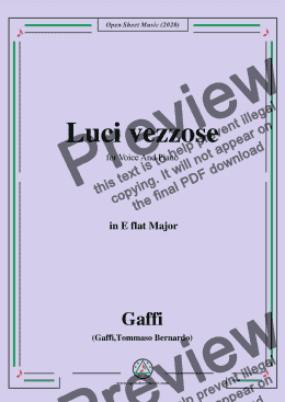 page one of Gaffi-Luci vezzose,in E flat Major,for Voice and Piano