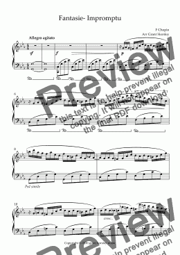 page one of "Fantasie-Impromptu" F. Chopin. Piano solo Simplified version